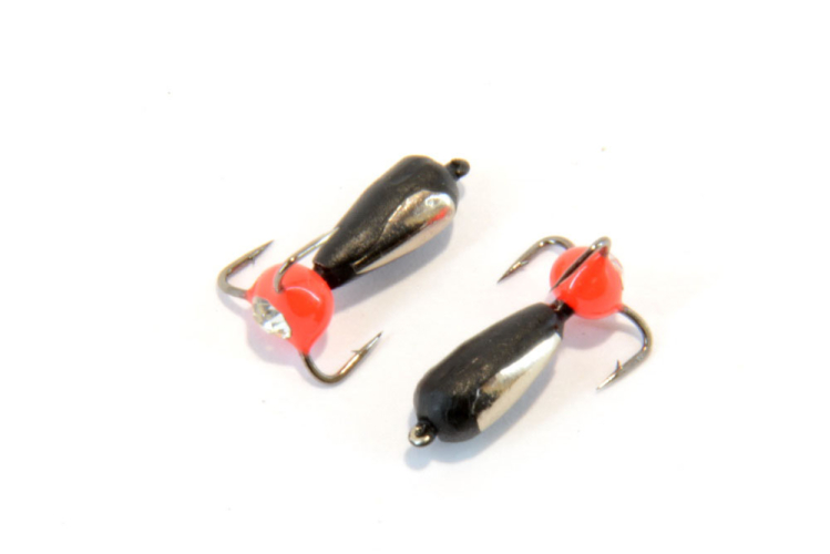 Мормышка вольфрамовая "Чёртик тройник со стразикам" 4мм