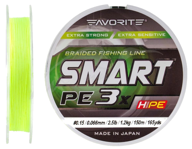 Шнур Favorite Smart PE 3x 150м (fl.yellow)
