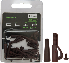 Безопасная клипса Brain Lead Clip With Stopper 34mm Brown (10 шт/уп) SGXA-90472
