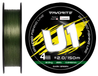 Шнур Favorite U1 4x 150м (dark green) #3.0/0.296mm 40lb/18.0kg