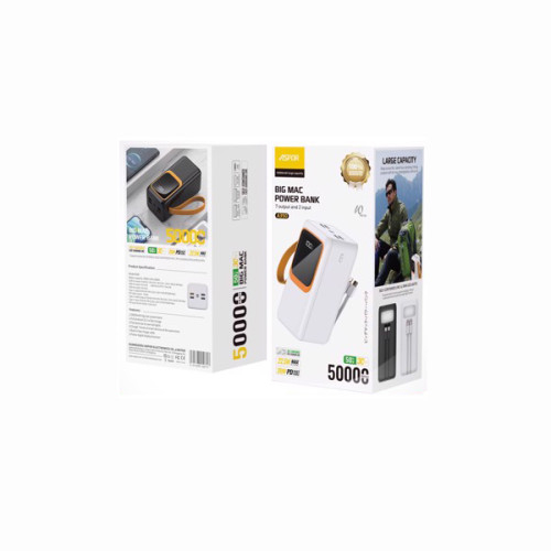 Power Bank Aspor A350 50000mAh (4USB/Type-C/Lightning/22.5W) - чорний (900140)