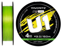 Шнур Favorite U1 4x 150m (light green) #0.4/0.108mm 5lb/2.4kg