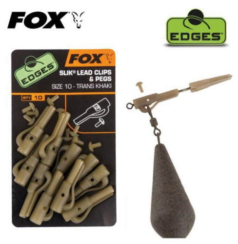 Безопасная клипса для грузил Fox Edges Size 7 Lead Clips + Pegs Trans