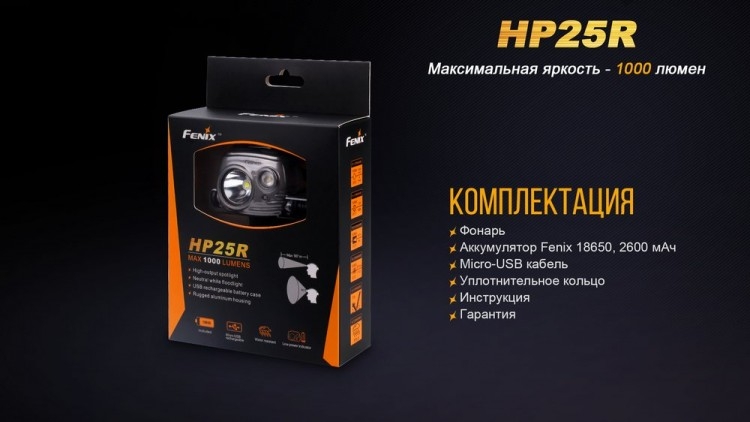 Налобный фонарь Fenix HP25R Cree XM-L2 U2