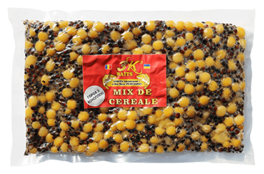 Зерновий мікс 3k Baits горох з коноплями 800г