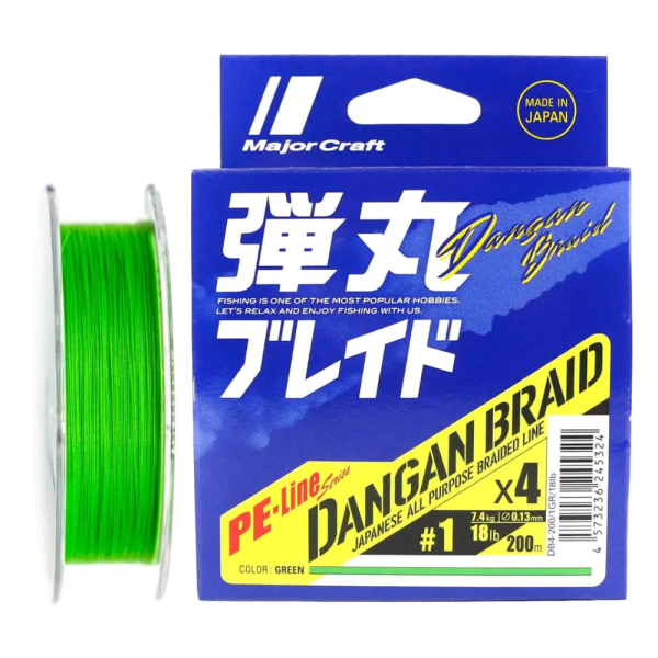 Шнур Major Craft DANGAN, x4, LIGHT GREEN