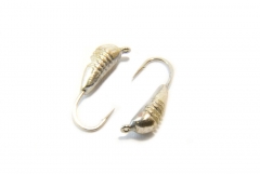 Мормышка вольфрамовая Банан с насечками 3.5мм (серебро)