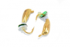 Мормышка вольфрамовая Банан с диском 4мм (золото)