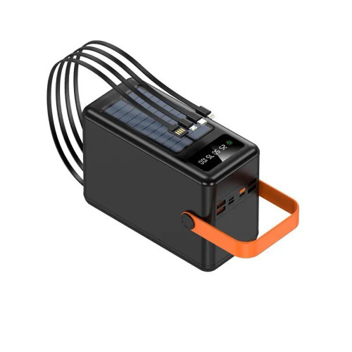 Power Bank Big Box 120000mAh Fast Charge+cable (4USB/Type-C/Micro/Lightning)- чорний (900165)