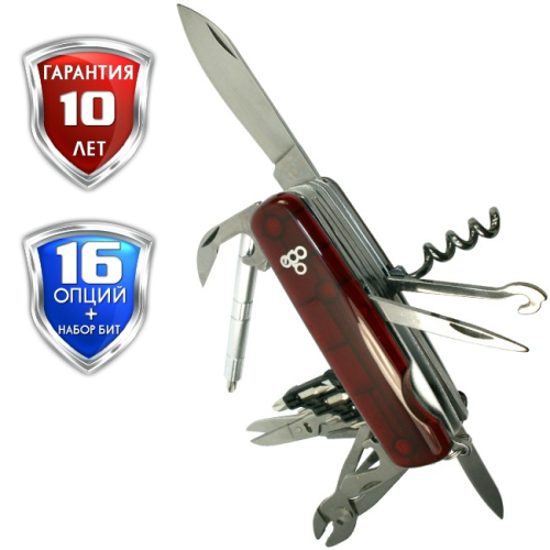Мультитул Ego IT.02, красный с набором бит