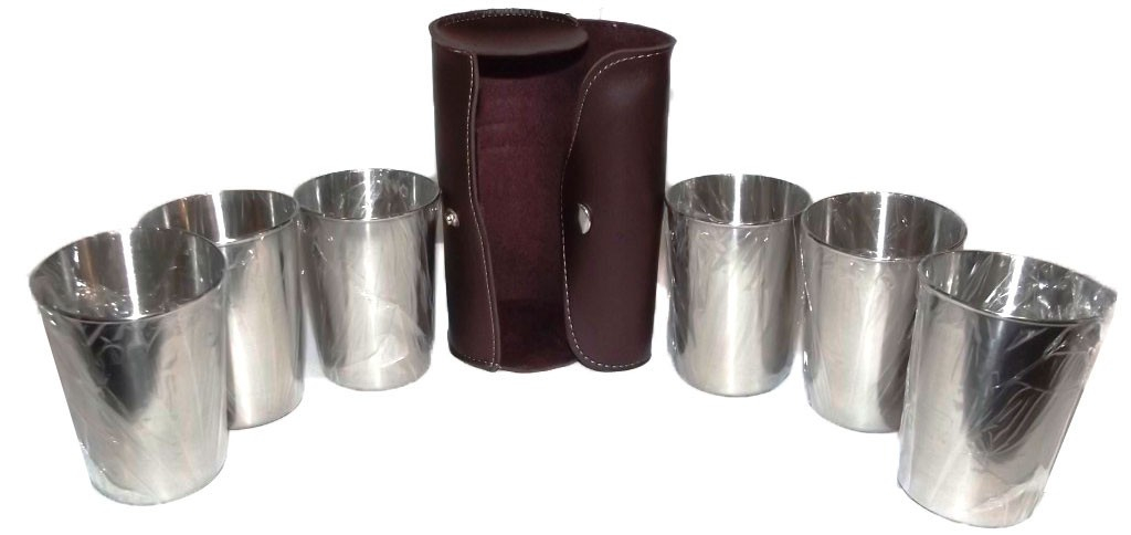 Набір металевих чарок 130 мл в чохлі (6шт)