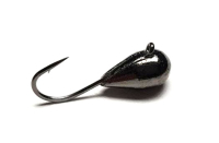 Блешня вольфрамова Fishing Roi Крапля з вушком 4мм (Черній нікель)