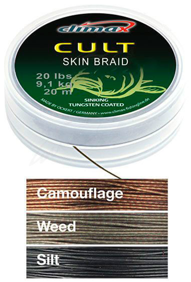 Поводковый матеріал у матовою обплетенні Climax Cult Skin Braid (Camou gree mat)