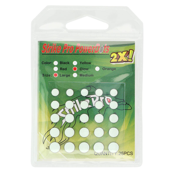 Обтяжувач Strike Pro Power Dots 2X Glow M для приманок (25шт)