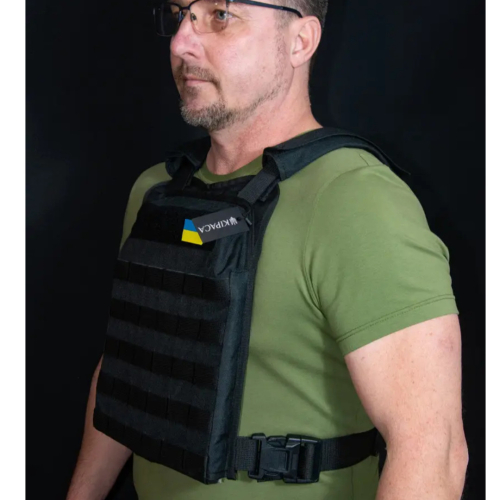 Плитоноска полегшена з кордури Kirasa чорна (Арт.KI1011)