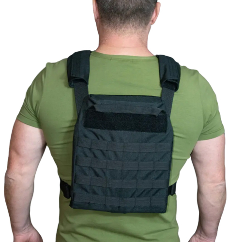 Плитоноска полегшена з кордури Kirasa чорна (Арт.KI1011)