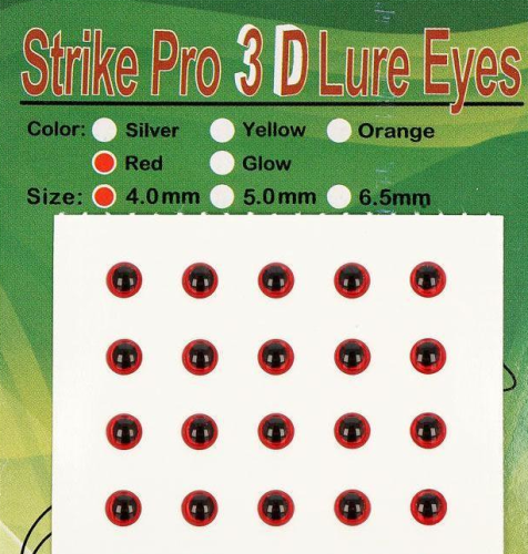 Очі Strike Pro 3D для воблера 4мм червоні(25шт)