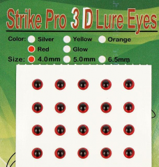 Глаза Strike Pro 3D для воблера 4мм красные(25шт)