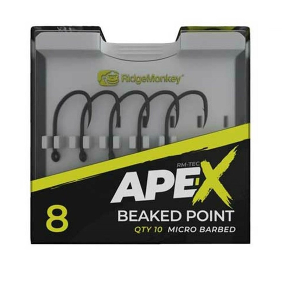 Крючок карповый RidgeMonkey Ape-X Straight Point с бородкой