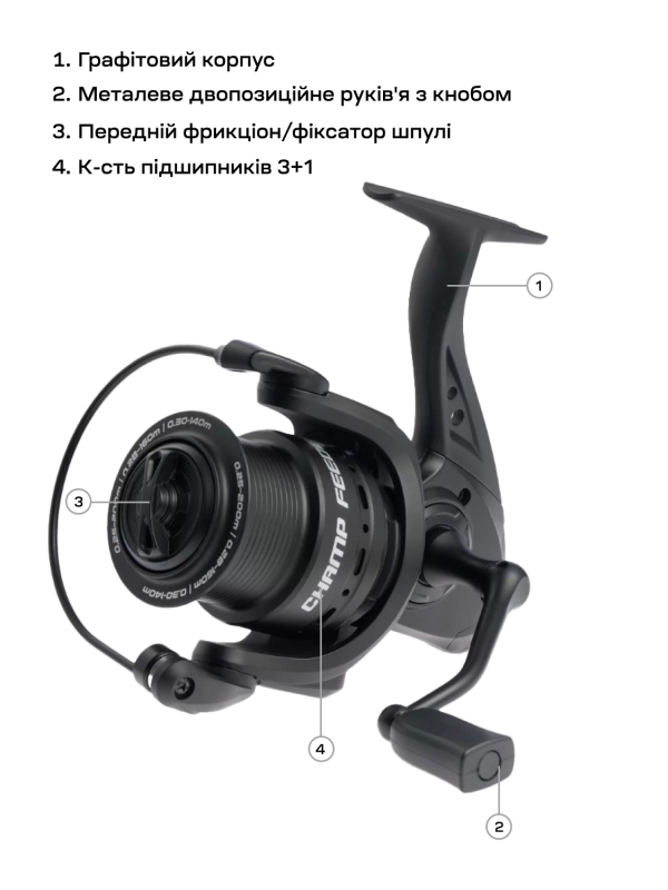 Катушка Brain Champ Feeder 4000 3+1BB 4.8:1