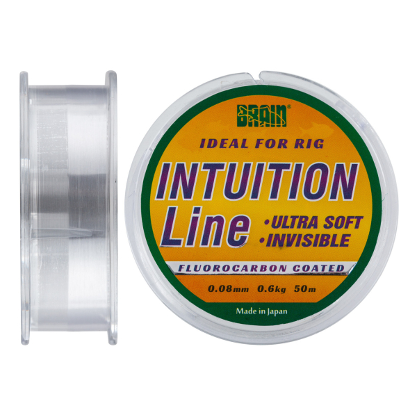 Волосінь Brain Intuition 50m 0,08 mm #0,22 0,6 kg 1,2 lb ц.: clear