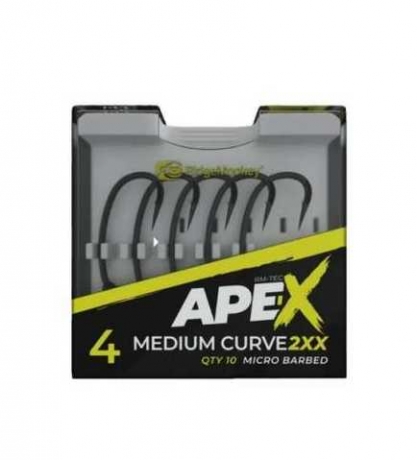 Крючок карповый RidgeMonkey Ape-X Curve с бородкой