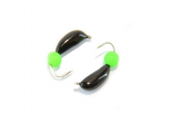 Мормышка "Банан" 3мм Ядреный глаз зеленый неон