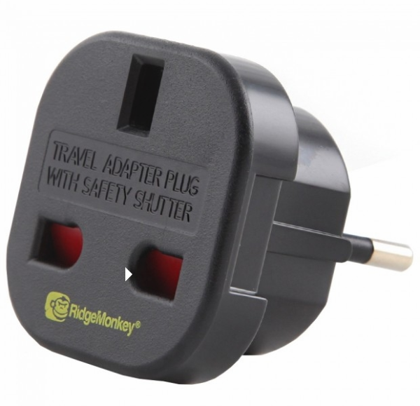Переходник Ridge Monkey Vault UK 3 pin to EU 2 pin Travel Adaptor