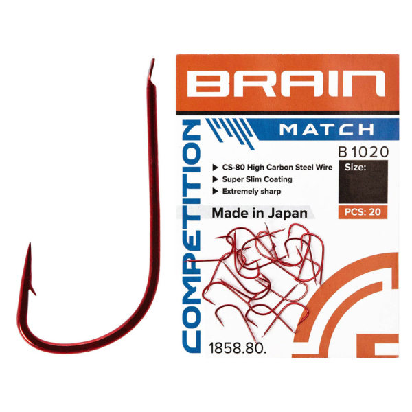 Крючок Brain Match B1020 #10 (20 шт/уп) ц:red