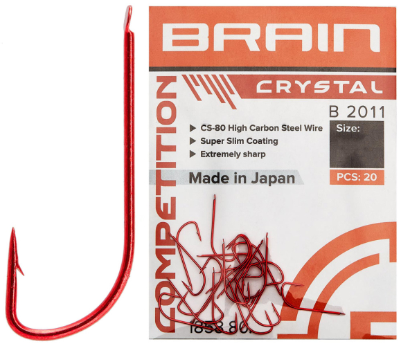 Крючок Brain Crystal B2011 #16 (20 шт/уп) ц:red