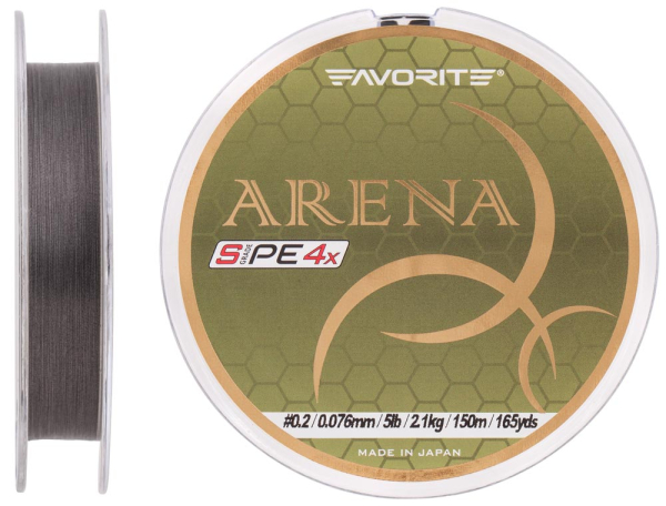 Шнур Favorite Arena PE 150m (silver gray) #0.2/0.076mm 5lb/2.1kg