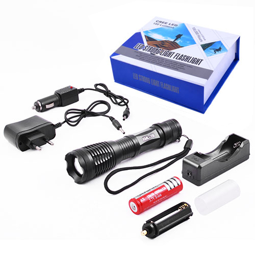 Ліхтар Police 1837 T6, ЗУ 220V /12V, 1x18650 /3xAAA, zoom, Box