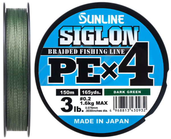 Шнур Sunline Siglon PE х4 150м темно-зелений 