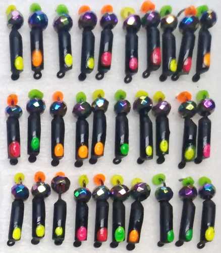 Вольфрамова блешня "гвоздик" з граненою намистом хамелеон 2мм/0.4г 