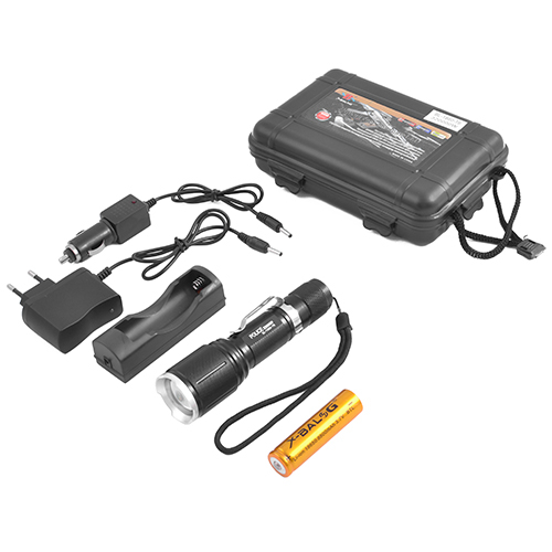 Ліхтар Police 1860-T6, ЗУ 220V /12V, 1x18650, zoom, Box