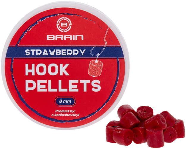 Пеллетс Brain Hook Pellets Strawberry (клубника) 12mm 70g
