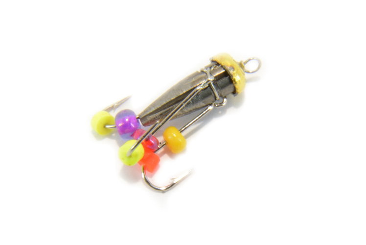 Мормышка вольфрамовая Ведьма 3мм (никель с золотой коронкой)