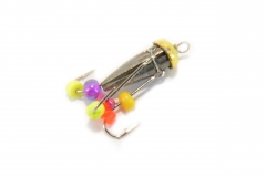 Мормышка вольфрамовая Ведьма 3мм (никель с золотой коронкой)