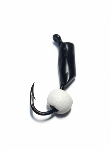 Мормышка вольфрамовая Гвоздешарик 2мм 0.35г, цвет: черный / шар белый Gamakatsu F11