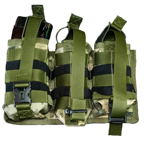 Подсумок для 6 магазинов АК Kirasa из кордуры пиксель (KI243)