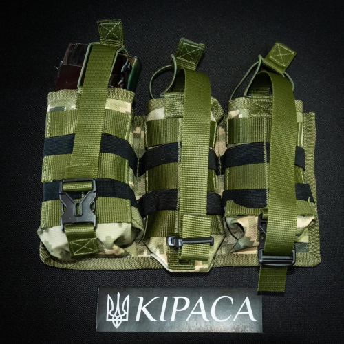 Подсумок для 6 магазинов АК Kirasa из кордуры пиксель (KI243)