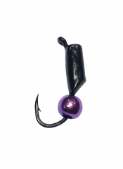 Мормышка вольфрамовая Гвоздешарик 2мм 0.35г, цвет: черный / шар фиолетовый Gamakatsu F11
