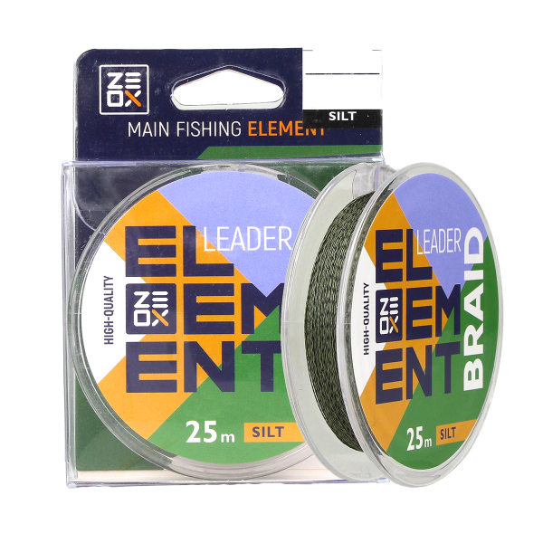 Повідковий матеріал ZEOX Element Leader Braid 25м Silt 0.20мм