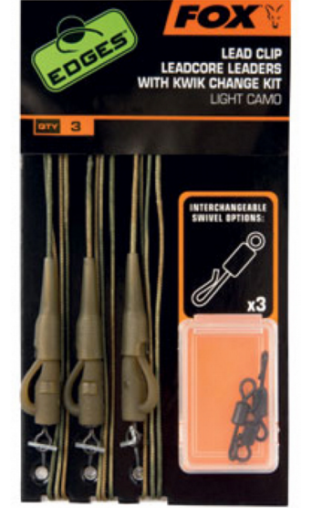 Набір готових оснастки з кліпсою Fox Edges Lead Clip Leadcore Dark Camo 