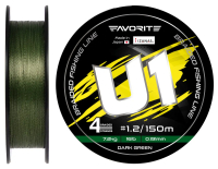 Шнур Favorite U1 4x 150m (dark green) #0.5/0.121mm 7lb/3.0kg