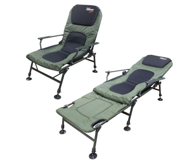 Крісло-розкладачка коропове для риболовлі Fishing ROI HYB010C-AL-CAMO