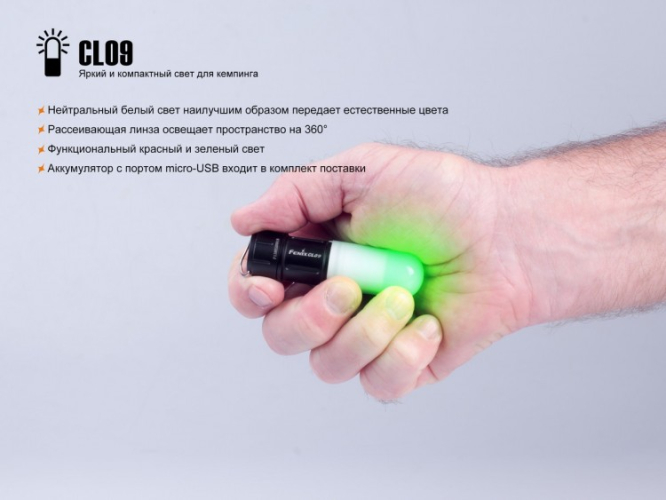 Фонарь Fenix CL09 (черный, серый)