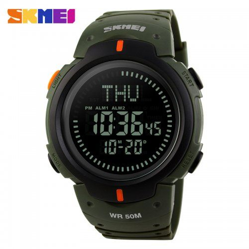 Годинник Skmei 1231AG army green Smart Watch + Compass D=47mm