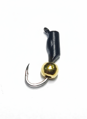 Мормышка вольфрамовая Гвоздешарик 2мм 0.35г, цвет: черный / шар золотой Gamakatsu F11