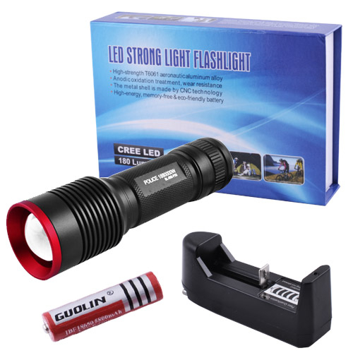 Ліхтар Police 868-HP50, ЗУ 220V, 1х18650, zoom, Box